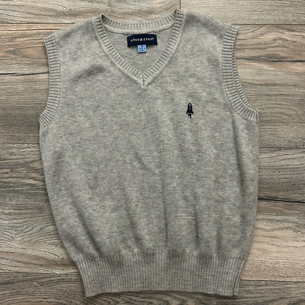 Andy & Evan gray sweater vest boys kids size 5